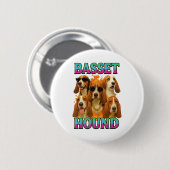 Basset Hound Copy Ronde Button 5,7 Cm (Voorkant /achterkant)