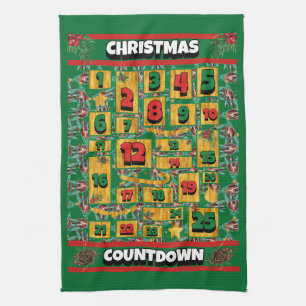 Basset Hound Countdown Kerst Adventskalender Theedoek