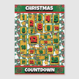 Basset Hound Countdown Kerstmis Adventkalender Magnetische Uitnodiging