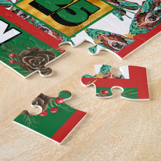 Basset Hound Counterdown Kerstmis Advent Calendar Legpuzzel (Zijkant)