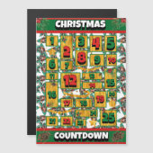 Basset Hound Counterdown Kerstmis Advent Calendar Magnetische Uitnodiging (Voorkant / Achterkant)