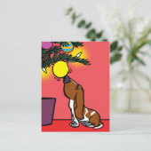 BASSET HOUND CURIOSITY BRIEFKAART (Staand voorkant)