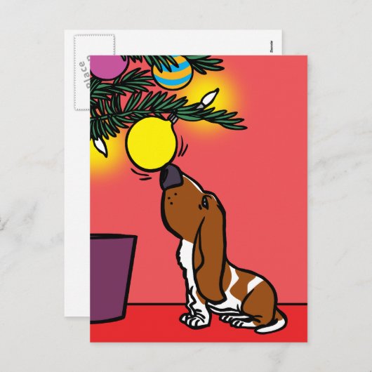 BASSET HOUND CURIOSITY BRIEFKAART (Voorkant / Achterkant)