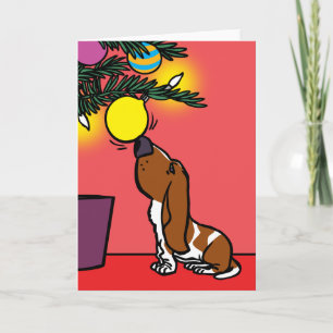 BASSET hound CURIOSITY Feestdagen Kaart