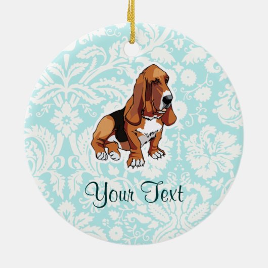 Basset Hound; Cute Keramisch Ornament (Achterkant)