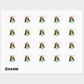 Basset Hound Dad 2 Ronde Sticker (Vel)