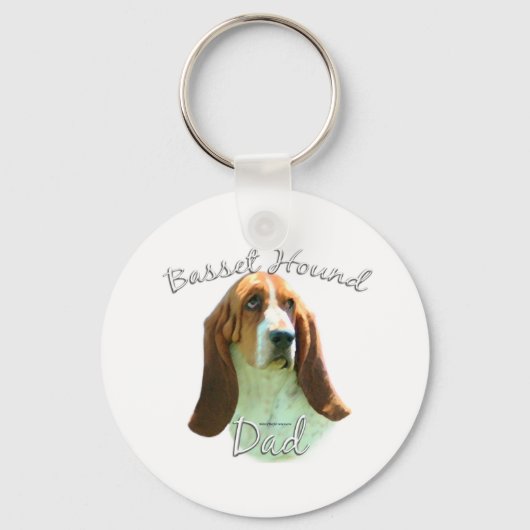 Basset Hound Dad 2 Sleutelhanger (Voorkant)