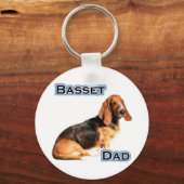 Basset Hound Dad 4 - Sleutelhanger (Voorkant)
