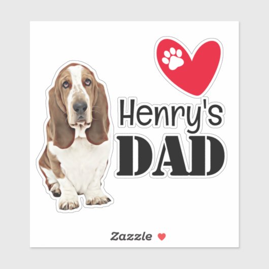 Basset Hound Dad Specialized Sticker (Vel)