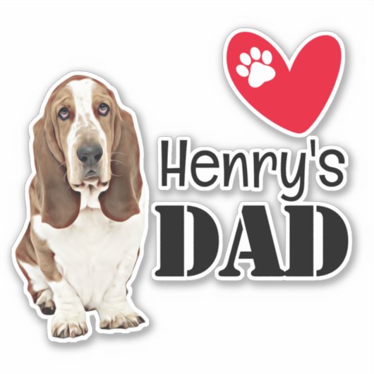 Basset Hound Dad Specialized Sticker (Voorkant)