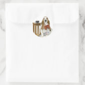 Basset Hound Daddy's Helper Ronde Sticker (Tas)