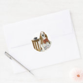 Basset Hound Daddy's Helper Ronde Sticker (Envelop)