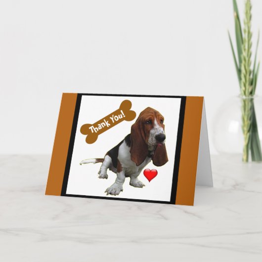 Basset Hound, dank je Feestdagen Kaart (Voorkant)