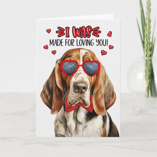 Basset Hound dat ik gemaakt was omdat ik je Valent Feestdagen Kaart (Voorkant)