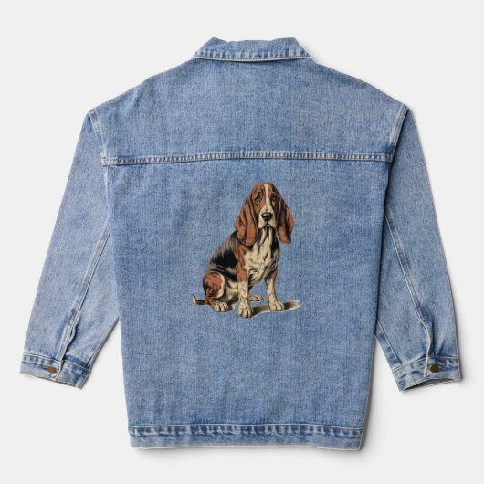 Basset Hound Denim Jacket (Achterkant)