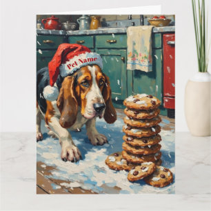 Basset Hound die een spoor van kerstkoekjes volgt Kaart