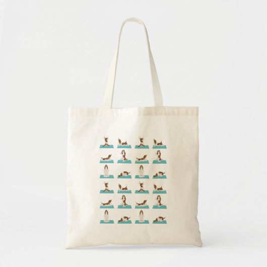 Basset Hound doet yoga Canvas tas (Voorkant)