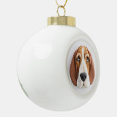 Basset Hound Dog 3D geïnspireerd Keramische Bal Ornament (Links)