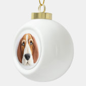 Basset Hound Dog 3D geïnspireerd Keramische Bal Ornament (Rechts)