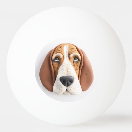 Basset Hound Dog 3D geïnspireerd Pingpongbal (Voorkant)