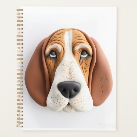 Basset Hound Dog 3D geïnspireerd Planner (Voorkant)