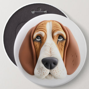 Basset Hound Dog 3D geïnspireerd Ronde Button 6,0 Cm