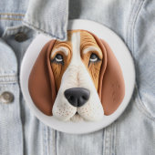 Basset Hound Dog 3D geïnspireerd Ronde Button 6,0 Cm (In situ)