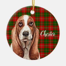 Basset Hound Dog - Aangepast Keramisch Ornament