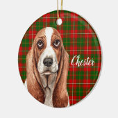 Basset Hound Dog - Aangepast Keramisch Ornament (Links)
