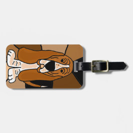 Basset Hound Dog Art Bagagelabel