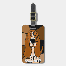 Basset Hound Dog Art Bagagelabel