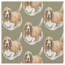 Basset Hound Dog Art Fabric