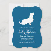 Basset Hound Dog Baby shower Boy Blue Kaart (Voorkant)