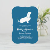 Basset Hound Dog Baby shower Boy Blue Kaart (Staand voorkant)