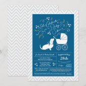 Basset Hound Dog Baby shower Boy Blue Kaart (Voorkant / Achterkant)