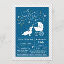 Basset Hound Dog Baby shower Boy Blue