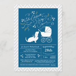 Basset Hound Dog Baby shower Boy Blue Kaart