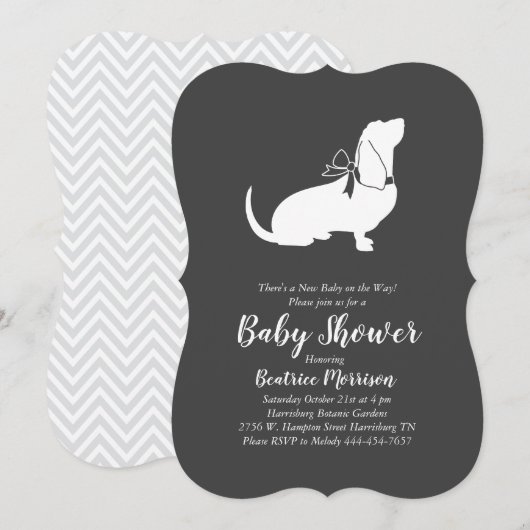 Basset Hound Dog Baby shower genderneutraal Kaart (Voorkant / Achterkant)
