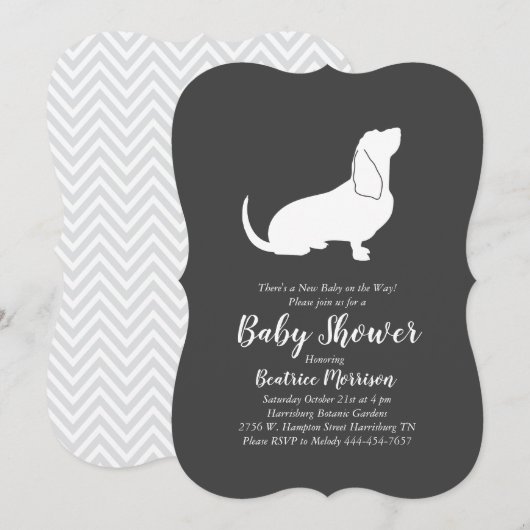 Basset Hound Dog Baby shower genderneutraal Kaart (Voorkant / Achterkant)