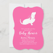 Basset Hound Dog Baby shower Girl Pink Kaart (Voorkant)