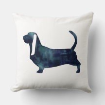 Basset Hound Dog Black Waterverf Silhouette
