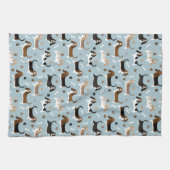 Basset Hound Dog Bones and Paws Kitchen Towel Theedoek (Horizontaal)