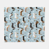 Basset Hound Dog Botten and Paws Fleece Blanket Deken (Voorkant (Horizontaal))