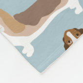 Basset Hound Dog Botten and Paws Fleece Blanket Deken (Hoek)