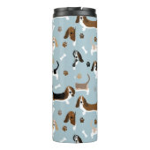 Basset Hound Dog Botten and Paws Thermal Tumbler Thermosbeker (Achterkant)