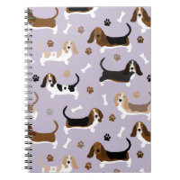 Basset Hound Dog-Botten en Notitieboek poten