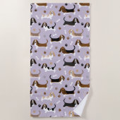 Basset Hound Dog Botten en Paws Beach Towel Strandlaken (Voorkant)
