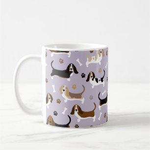 Basset Hound Dog Botten en Paws Coffee Mok