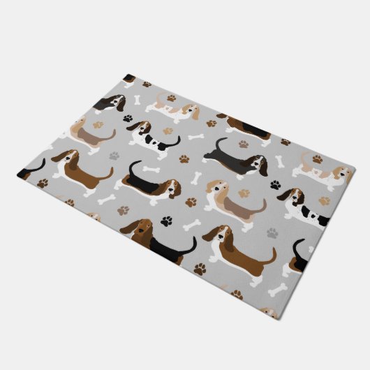 Basset Hound Dog Botten en Paws Deurmat (Schuin)