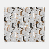 Basset Hound Dog Botten en Paws Fleece Deken (Voorkant (Horizontaal))